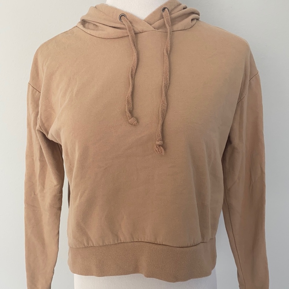 Light Brown Cropped Hoodie